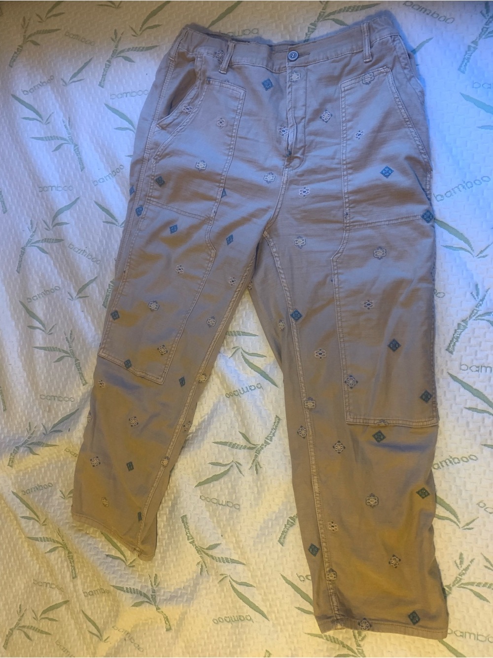 Pilcro Embroidered khakis